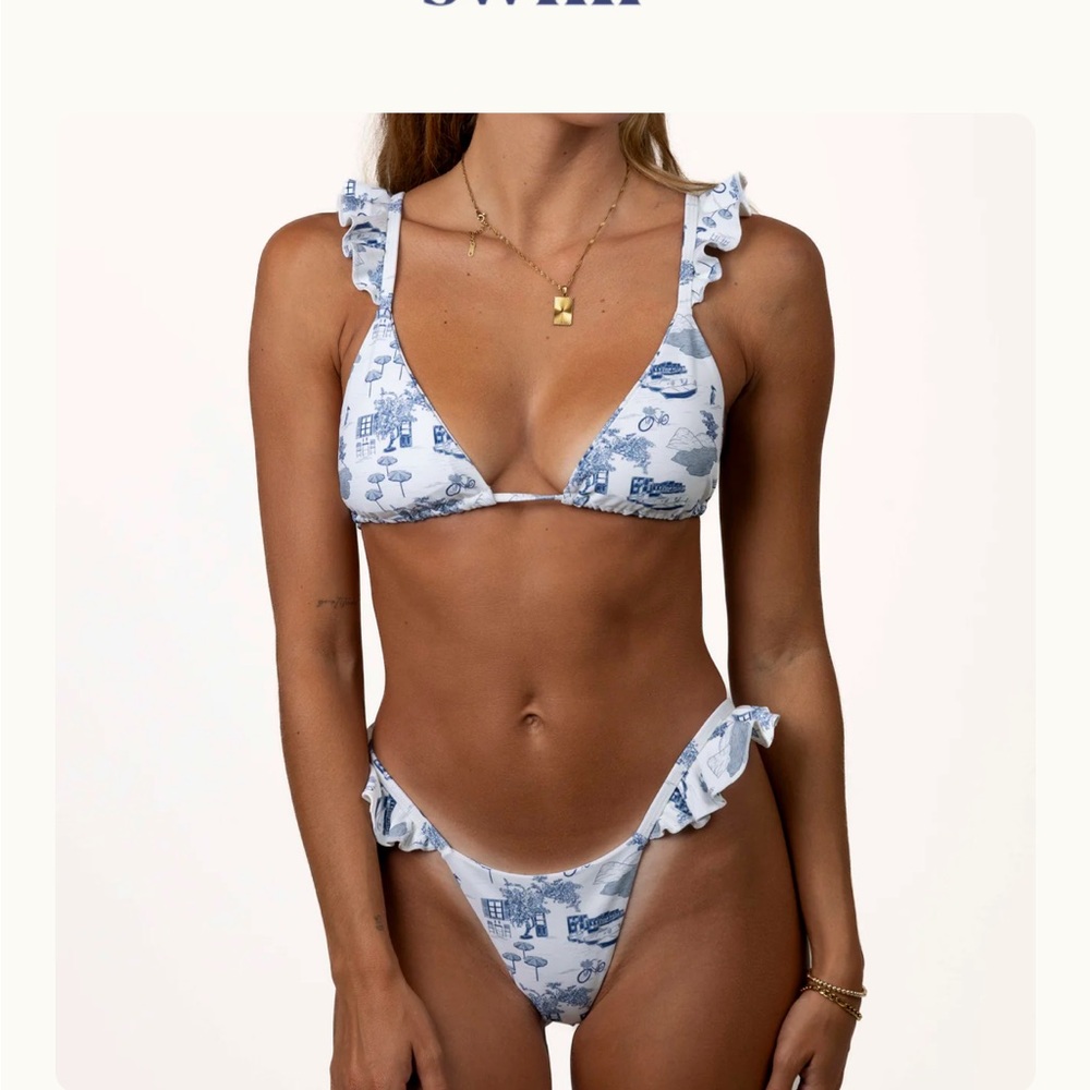 🍯Honey swim Amalfi ruffle triangle top bikini set